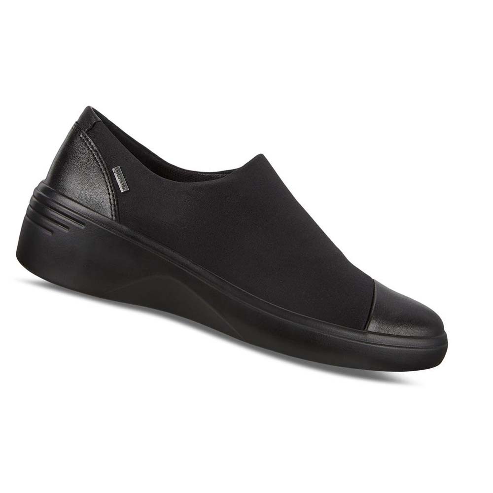Ecco Soft 7 Wedge Gtx Slip On Fritidssko Dame Svarte | NO 81PJJ